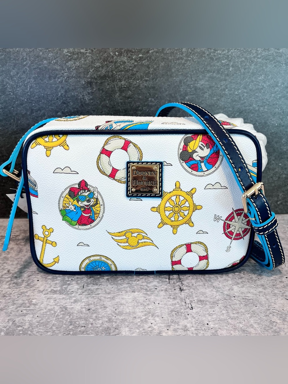 Dooney & Bourke Disney Cruise Lines Mickey & Minnie Nautical Print Crossbody Bag
